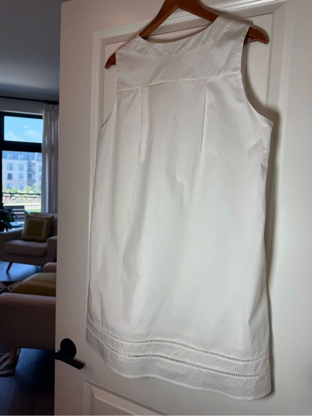 Reece Lattice Trim Poplin Mini Dress by Crescent Size L